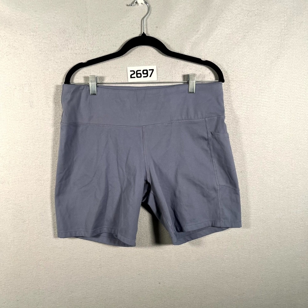 DKNY Bike Shorts Womens 2XL Gray 4-Way Stretch Performance Casual 7"‎ Inseam